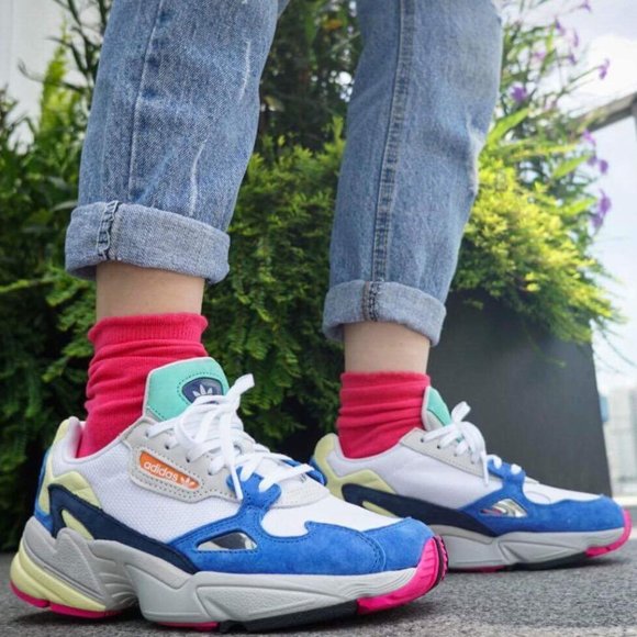 adidas Shoes - Adidas falcon chunky sneakers - multicolour shoes | Cloud White/Blue | US 7